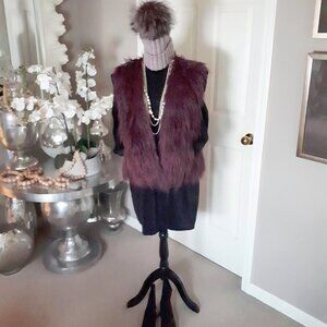 EUC Jacob wine berry purple faux fur vest Size M/L